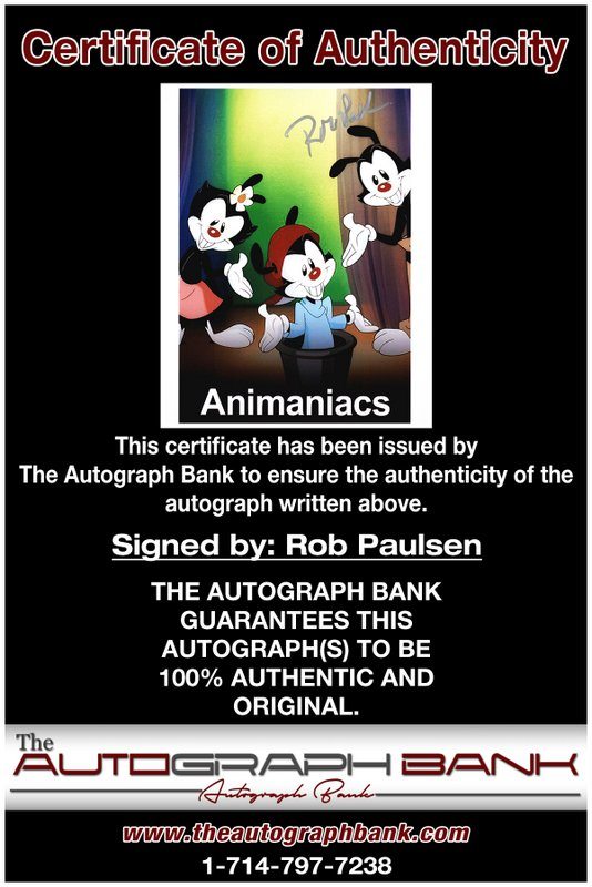Rob Paulsen proof of signing certificate
