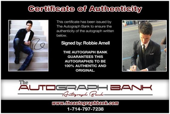 Robbie Amell proof of signing certificate