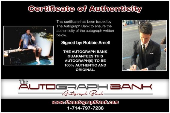 Robbie Amell proof of signing certificate