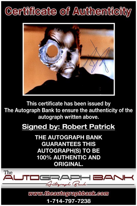 Robert Patrick proof of signing certificate