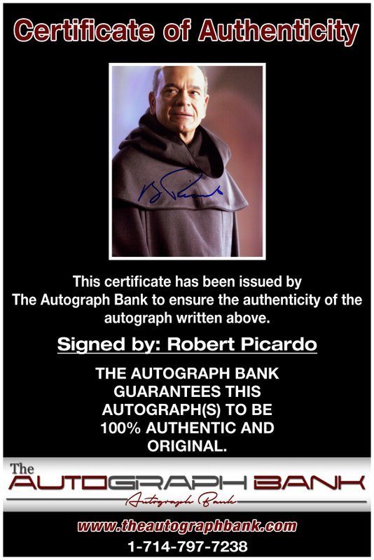 Robert Picardo proof of signing certificate