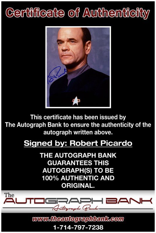 Robert Picardo proof of signing certificate