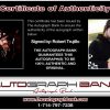 Robert Trujillo of Metalica certificate of authenticity from the autograph bank