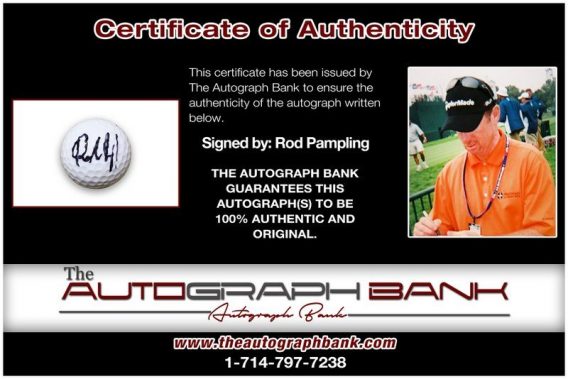 Rod Pampling proof of signing certificate