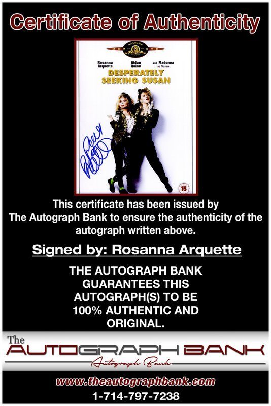 Rosanna Arquette proof of signing certificate
