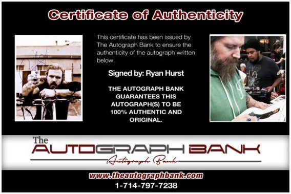 Ryan Hurst proof of signing certificate