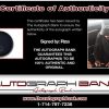 RZA of Wu Tang Clan proof of signing certificate