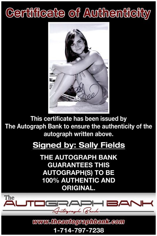 Sally Fields proof of signing certificate