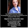 Samantha Isler proof of signing certificate