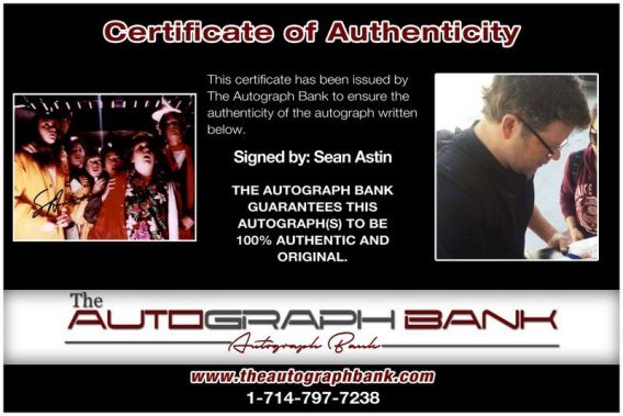 Sean Astin proof of signing certificate