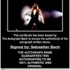Sebastian Bach proof of signing certificate