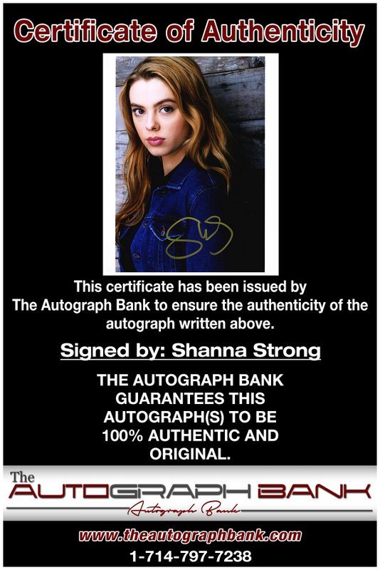 Shanna Strong proof of signing certificate