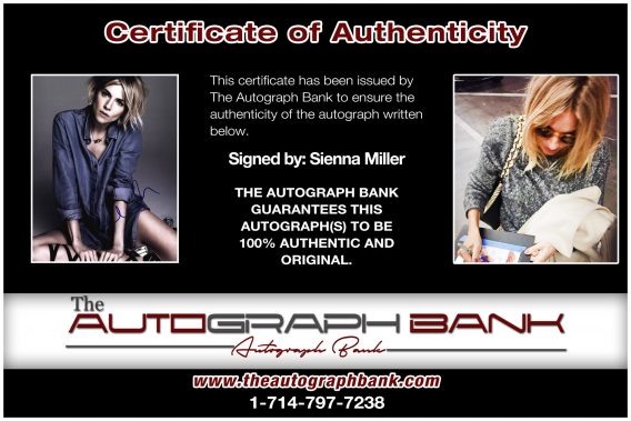 Sienna Miller proof of signing certificate