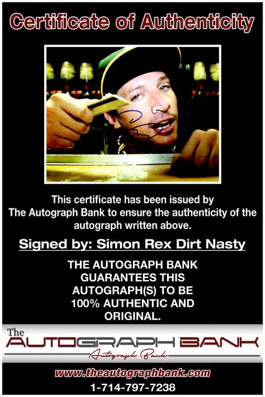Simon Rex proof of signing certificate