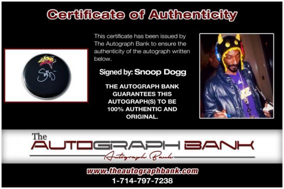 Snoop Dogg proof of signing certificate