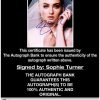 Sophie Turner proof of signing certificate