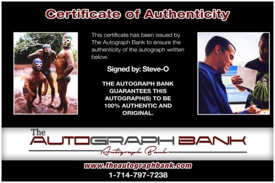 Steve-O of Jackass proof of signing certificate