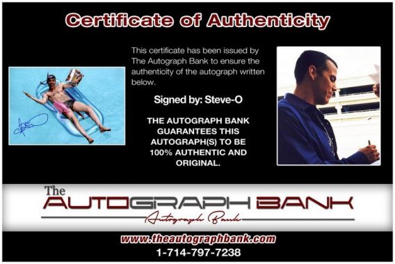 Steve-O proof of signing certificate