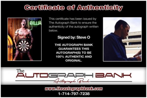 Steve O proof of signing certificate