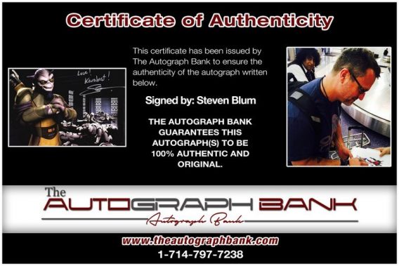 Steve Blum proof of signing certificate