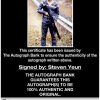 Steven Yeun proof of signing certificate