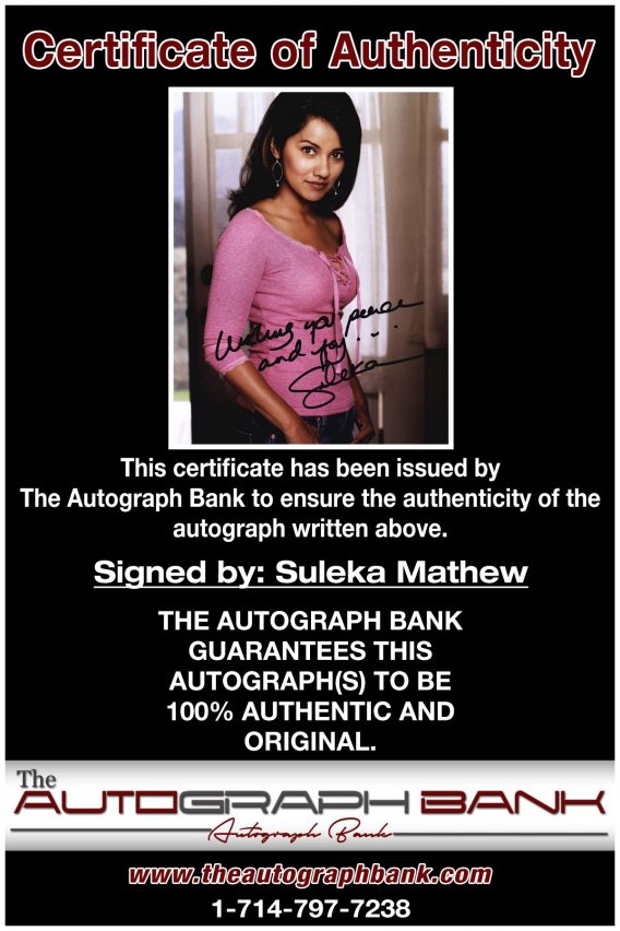 Suleka Mathew proof of signing certificate