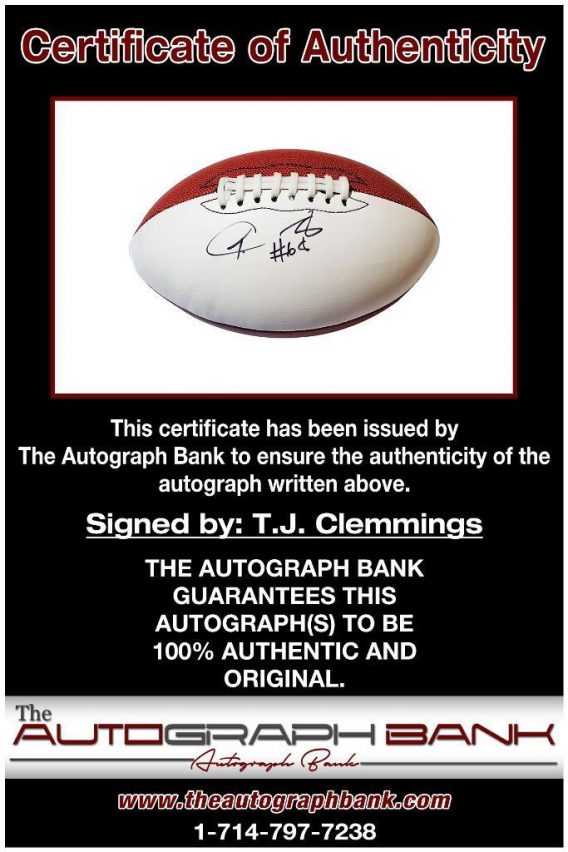 T.J. Clemmings proof of signing certificate