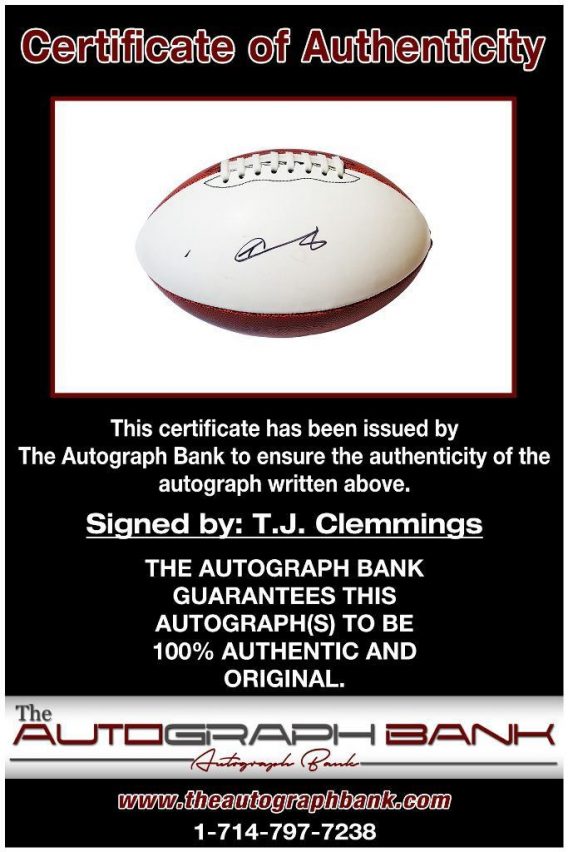 T.J. Clemmings proof of signing certificate