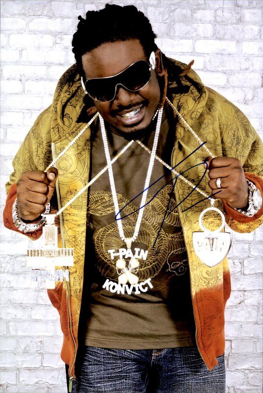 T-Pain music authentic signed 8x10 picture