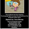 Tara Strong proof of signing certificate