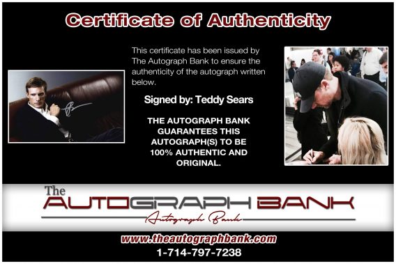 Teddy Sears proof of signing certificate