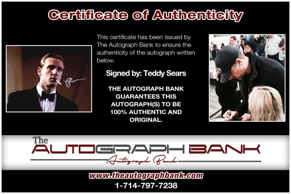 Teddy Sears proof of signing certificate