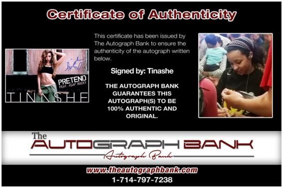 Model Tinashe proof of signing certificate