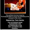 Tom Hanks proof of signing certificate