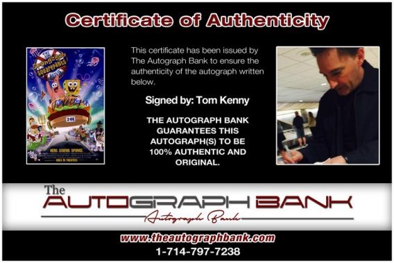 Tom Kenny proof of signing certificate