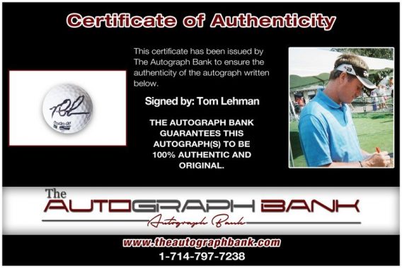 Tom Lehman proof of signing certificate
