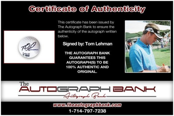 Tom Lehman proof of signing certificate