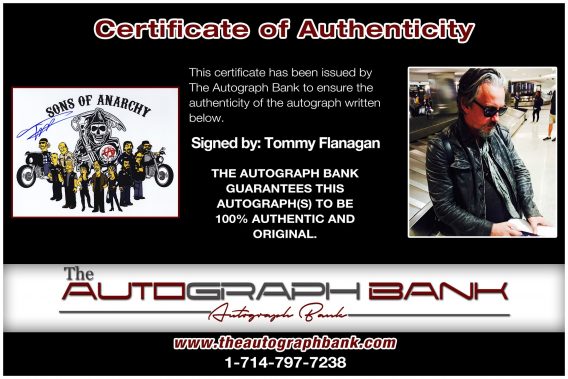 Tommy Flanagan proof of signing certificate