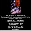 Tony Todd proof of signing certificate