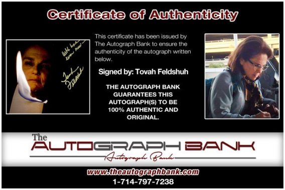 Tovah Feldshuh proof of signing certificate