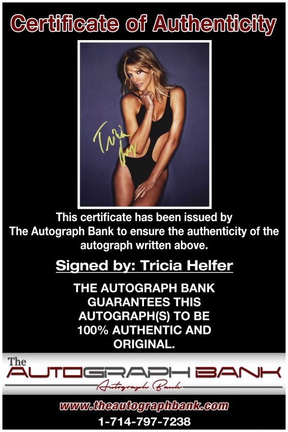 Tricia Helfer proof of signing certificate