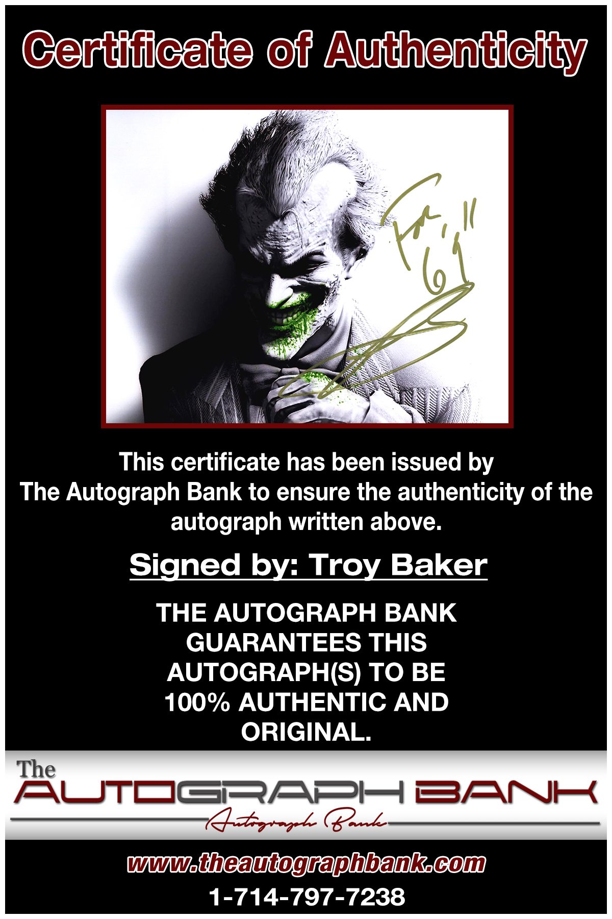 Troy Baker Signed 8x10 Far Cry 4 Pagan Min Authentic Autograph Photo JSA COA