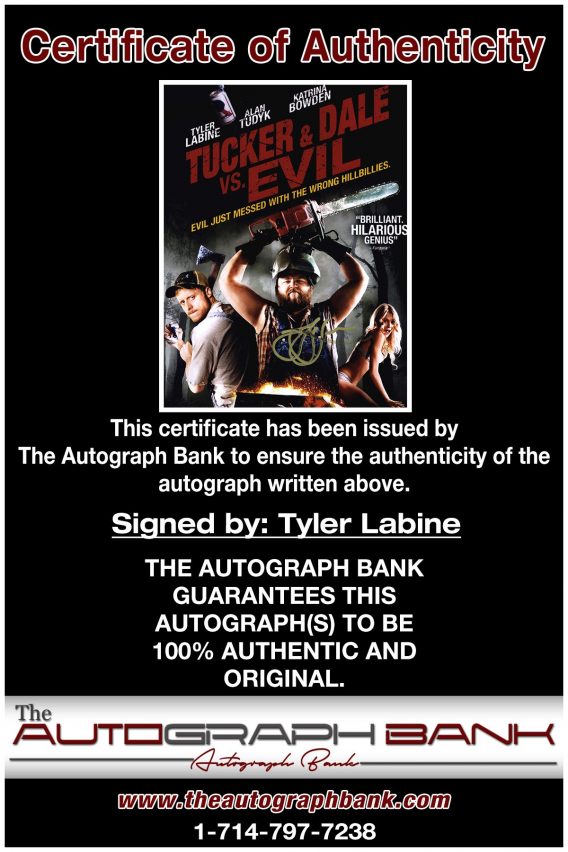 Tyler Labine proof of signing certificate