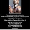 Tyson Beckford proof of signing certificate