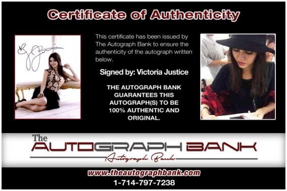 Victoria Justice proof of signing certificate
