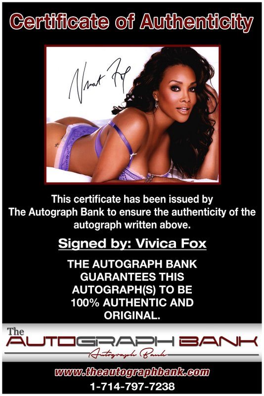 Vivica Fox proof of signing certificate