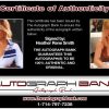 Heather Rene Smith certificate of authenticity from the autograph bank