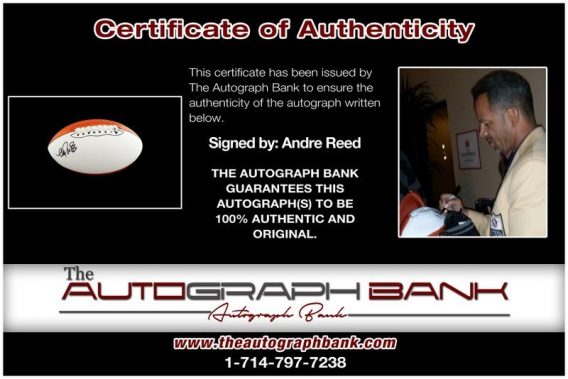 Andre Reed proof of signing certificate