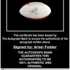 Arian Foster proof of signing certificate