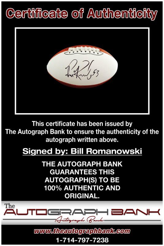 Bill Romanowski proof of signing certificate